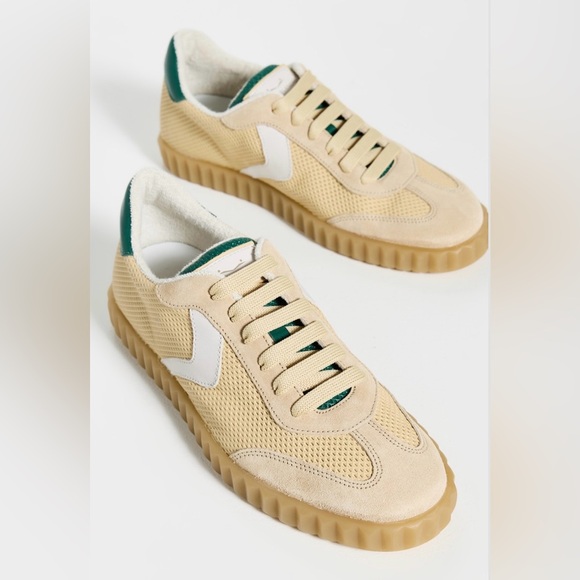 NWT VOILE BLANCHE Ines Sneaker in Ecru/Straw/Green - Picture 3 of 15